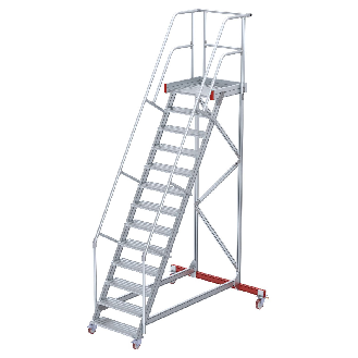 Euroline 513 Wartungsbühne 60° 800mm Stufenbreite 13 Stufen Alu gerieft-Beschreibung lesen