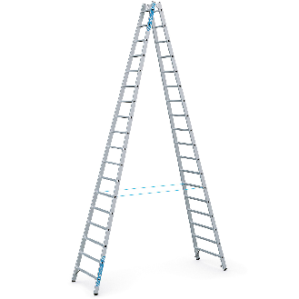 Zarges Sprossenstehleiter Coni B 2x18 Sprossen-Beschreibung lesen