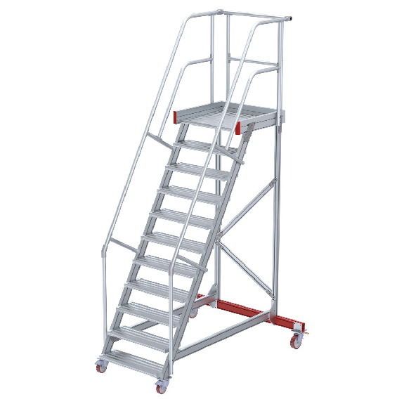 Euroline 513 Wartungsbühne 60° 600mm Stufenbreite 10 Stufen Alu gerieft-Beschreibung lesen