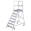 MUNK Podestleiter fahrbar Aluminium geriffelt 7 Stufen MUNK Podestleiter fahrbar Aluminium geriffelt 7 Stufen