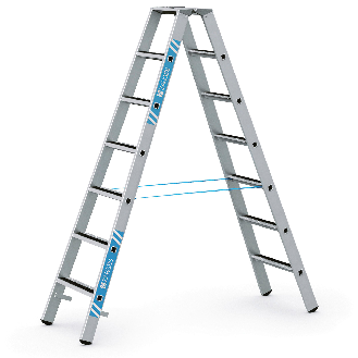 Zarges gebördelte Stufen-Stehleiter R13step-B eloxiert 2x7 Stufen-Beschreibung lesen