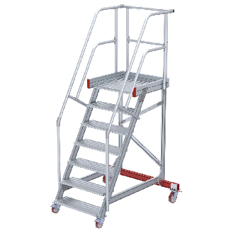 Euroline 513 Wartungsbühne 60° 600mm Stufenbreite 7 Stufen Alu gerieft-Beschreibung lesen