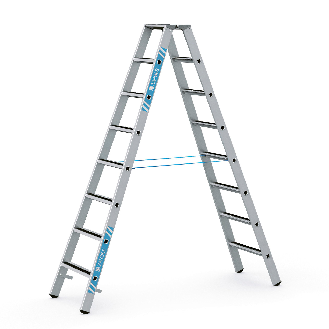 Zarges gebördelte Stufen-Stehleiter R13step-B eloxiert 2x8 Stufen-Beschreibung lesen
