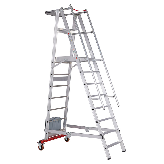 Euroline Premium 32778 Podestleiter fahrbar, klappbar 8 Stufen-Beschreibung lesen