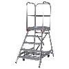 Euroline Premium 515 Mobile Podesttreppe einseitig mit Zentralfeststellung 5 Stufen