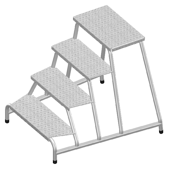 Trittleiter aus Aluminium mit 4 Stufen-Beschreibung lesen