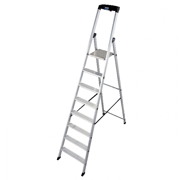 Stehleiter aus Aluminium mit 8 Stufen-Beschreibung lesen
