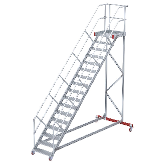 Euroline 513 Wartungsbühne 45° 800mm Stufenbreite 17 Stufen Alu gerieft-Beschreibung lesen