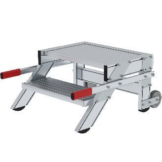 MUNK Arbeitspodest fahrbar Aluminium geriffelt 600mm Stufenbreite 2 Stufen-Beschreibung lesen