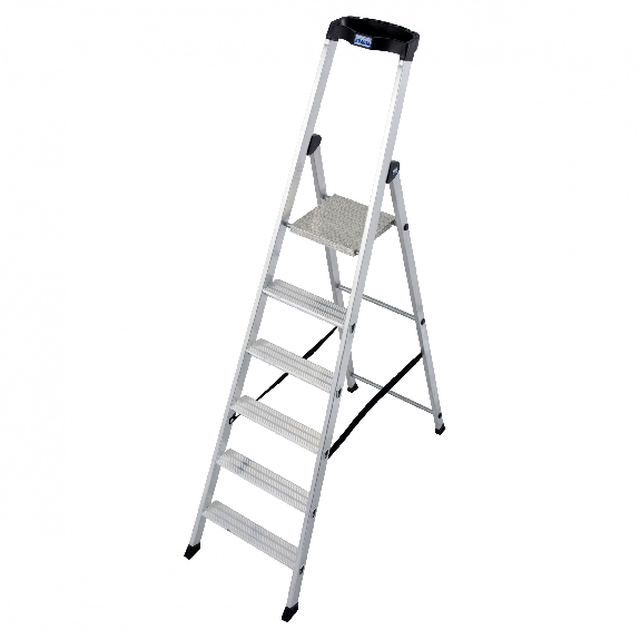 Stehleiter aus Aluminium mit 6 Stufen-Beschreibung lesen