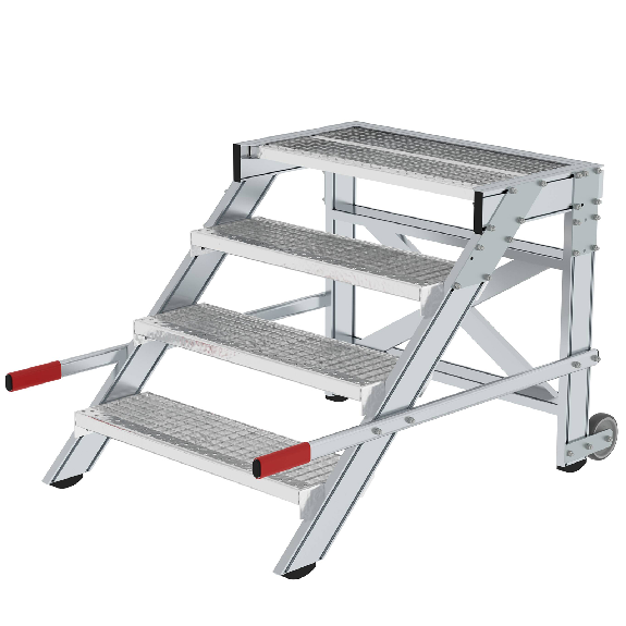 MUNK Arbeitspodest fahrbar Stahl-Gitterrost 800mm Stufenbreite 4 Stufen MUNK Arbeitspodest fahrbar Stahl-Gitterrost 800mm Stufenbreite 4 Stufen-Beschreibung lesen