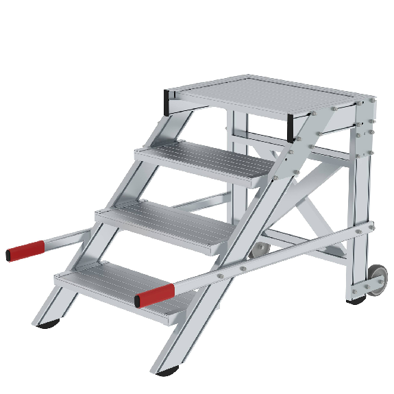 MUNK Arbeitspodest fahrbar Aluminium geriffelt 600mm Stufenbreite 4 Stufen MUNK Arbeitspodest fahrbar Aluminium geriffelt 600mm Stufenbreite 4 Stufen-Beschreibung lesen