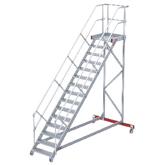 Euroline 513 Wartungsbühne 45° 800mm Stufenbreite 15 Stufen Alu gerieft-Beschreibung lesen