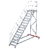 Euroline 513 Wartungsbühne 45° 800mm Stufenbreite 15 Stufen Alu gerieft