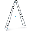 Zarges gebördelte Stufen-Stehleiter R13step-B eloxiert 2x14 Stufen Zarges gebördelte Stufen-Stehleiter R13step-B eloxiert 2x14 Stufen