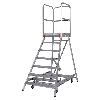 Euroline Premium 515 Mobile Podesttreppe einseitig mit Zentralfeststellung 7 Stufen