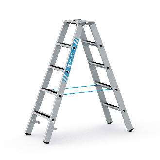 Zarges gebördelte Stufen-Stehleiter R13step-B eloxiert 2x5 Stufen-Beschreibung lesen