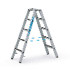 Zarges gebördelte Stufen-Stehleiter R13step-B eloxiert 2x5 Stufen Zarges gebördelte Stufen-Stehleiter R13step-B eloxiert 2x5 Stufen