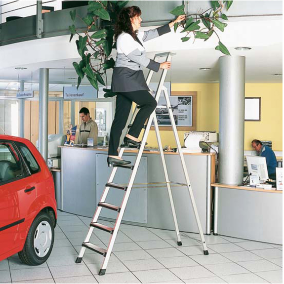 Stehleiter aus Aluminium mit 7 Stufen-Beschreibung lesen