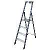Krause SePro S Stufenstehleiter eloxiert 4 Stufen