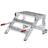 Mobile Arbeitsplattform aus Stahl mit Gitterrost 800 mm, 3 Stufen