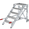 MUNK Arbeitspodest fahrbar Stahl-Gitterrost 600mm Stufenbreite 5 Stufen