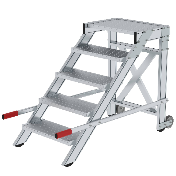 MUNK Arbeitspodest fahrbar Aluminium geriffelt 600mm Stufenbreite 5 Stufen MUNK Arbeitspodest fahrbar Aluminium geriffelt 600mm Stufenbreite 5 Stufen-Beschreibung lesen