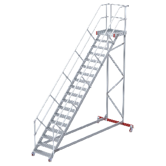 Euroline 513 Wartungsbühne 45° 600mm Stufenbreite 18 Stufen Alu gerieft-Beschreibung lesen