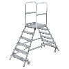 MUNK Podestleiter fahrbar Aluminium geriffelt 2x6 Stufen