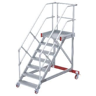Euroline 513 Wartungsbühne 45° 800mm Stufenbreite 7 Stufen Alu gerieft-Beschreibung lesen