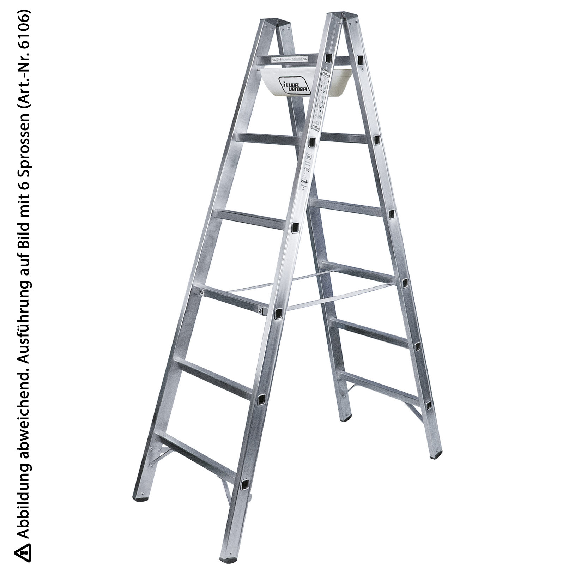 Sprossenstahleiter avec des germes 2x9 3,90 m Ah et outils-Leer más