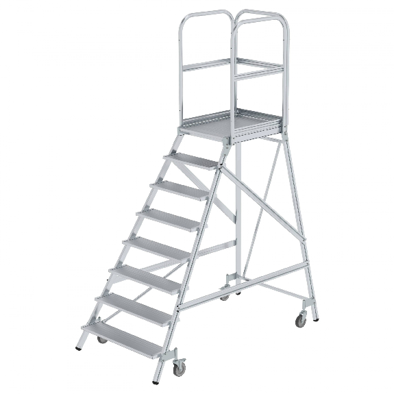 MUNK Podestleiter fahrbar Aluminium geriffelt 8 Stufen MUNK Podestleiter fahrbar Aluminium geriffelt 8 Stufen-Beschreibung lesen