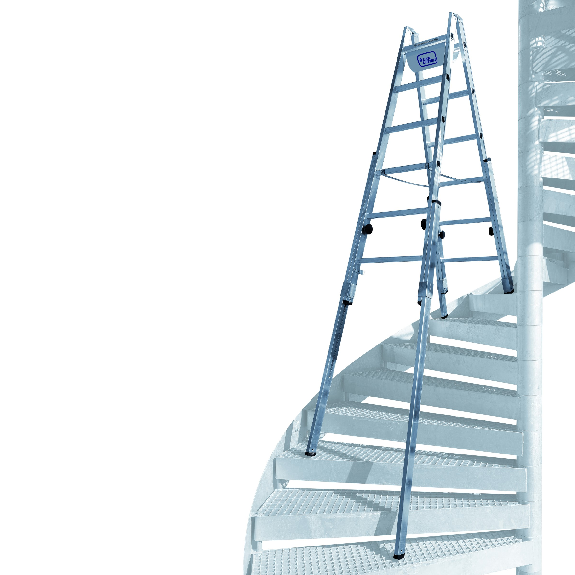 Iller Treppenhausleiter Multilift Aluminium blank 2x5 Sprossen Iller Treppenhausleiter Multilift Aluminium blank 2x5 Sprossen-Beschreibung lesen