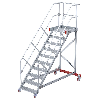 Euroline 513 Wartungsbühne 45° 600mm Stufenbreite 10 Stufen Alu gerieft