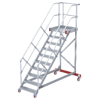 Euroline 513 Wartungsbühne 45° 1000mm Stufenbreite 10 Stufen Alu gerieft-Beschreibung lesen
