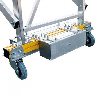 Podestleiter fahrbar mit schmaler Traverse 14 Stufen-Beschreibung lesen