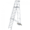 MUNK Podestleiter fahrbar mit schmaler Traverse 14 Stufen