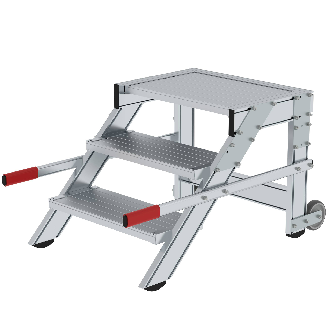 MUNK Arbeitspodest fahrbar Aluminium geriffelt 600mm Stufenbreite 3 Stufen-Beschreibung lesen