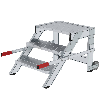 MUNK Arbeitspodest fahrbar Aluminium geriffelt 600mm Stufenbreite 3 Stufen