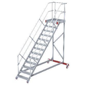 Euroline 513 Wartungsbühne 45° 600mm Stufenbreite 13 Stufen Alu gerieft-Beschreibung lesen