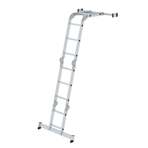 MUNK Vielzweckleiter mit Nivello Traverse und Holzbelag 2x2 + 2x3 Sprossen MUNK Vielzweckleiter mit Nivello Traverse und Holzbelag 2x2 + 2x3 Sprossen-Beschreibung lesen