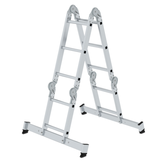 MUNK Vielzweckleiter mit Nivello Traverse und Holzbelag 2x2 + 2x3 Sprossen MUNK Vielzweckleiter mit Nivello Traverse und Holzbelag 2x2 + 2x3 Sprossen-Beschreibung lesen