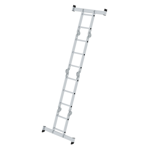 MUNK Vielzweckleiter mit Nivello Traverse und Holzbelag 2x2 + 2x3 Sprossen MUNK Vielzweckleiter mit Nivello Traverse und Holzbelag 2x2 + 2x3 Sprossen-Beschreibung lesen