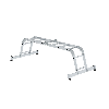 MUNK Vielzweckleiter mit Nivello Traverse und Holzbelag 2x2 + 2x3 Sprossen