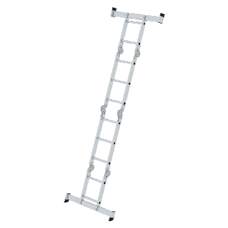 MUNK Vielzweckleiter mit Nivello Traverse und Holzbelag 2x2 + 2x3 Sprossen-Beschreibung lesen