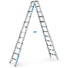 Zarges gebördelte Stufen-Stehleiter R13step-B eloxiert 2x12 Stufen