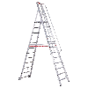 Euroline Premium 32677 Stufenstehleiter mit großer Standplattform 12 Stufen
