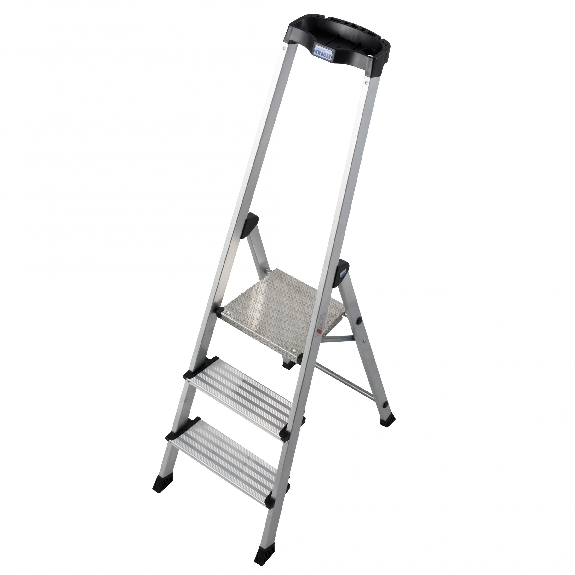 Krause Safety Stufenstehleiter mit Ablage 4 Stufen-Beschreibung lesen
