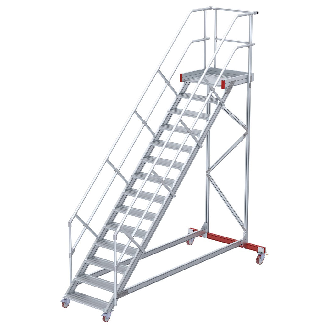 Euroline 513 Wartungsbühne 45° 800mm Stufenbreite 14 Stufen Alu gerieft-Beschreibung lesen