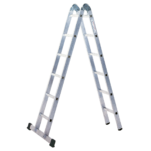 Échelle pliante multifonctionnelle Iller accessible des deux côtés avec 2x8 échelons et 5,50 m AH-Leer más